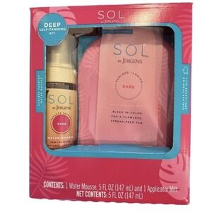 NEW! - SOL By Jergens Deep Sunless Tanning Water Mousse And Applicator Mit Set